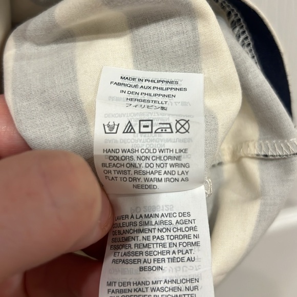 J. Crew Striped Off Shoulder Dress Womens Navy Blue White Size XS - Picture 9 of 9